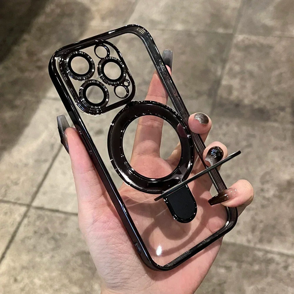 Luxury Transparent Bracket Holder Iphone Case